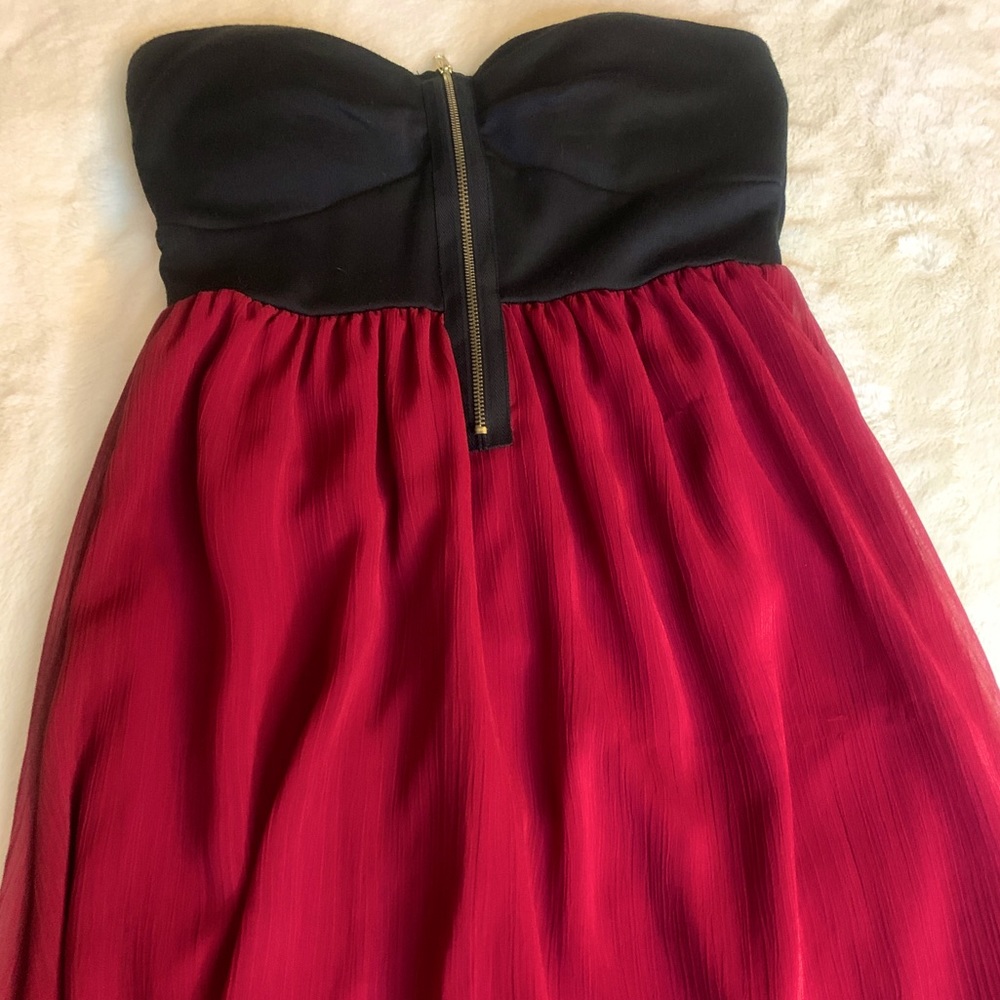 Strapless Hi-Low Chiffon Dress